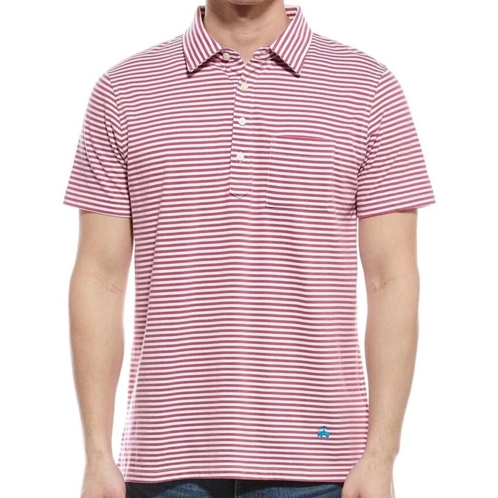 Brooks Brothers Red and‎ White Striped Polo Shirt